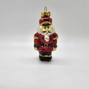 Old World Christmas Soldier Nutcracker Blown Glass Hanging Ornament 4"